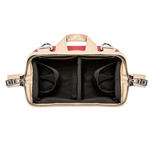 Lencca Lenoliveredbge Olive Dslr Camera Case Shoulder Bag With Removable Strap (Red/Beige) #TOP5