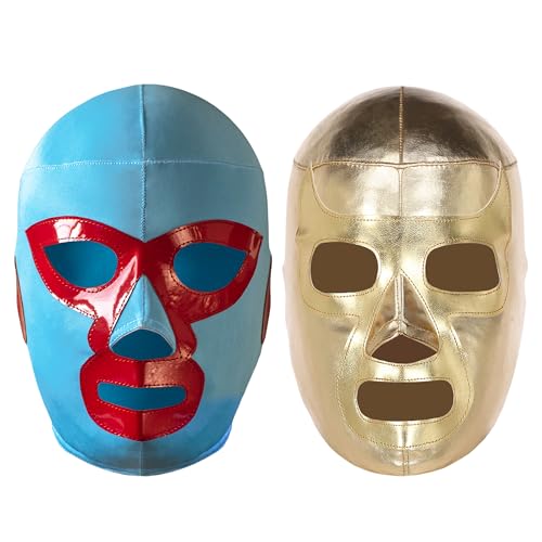 THREE MASK Pro-Fit Luchador Wresting Masks (Adult 2-Pack) | Authentic Mexican Lucha Libre Masks With...