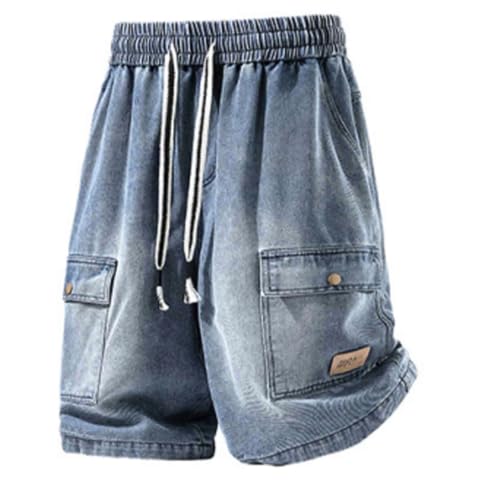 Short en jean baggy pour homme coupe cargo vintage jorts d'été