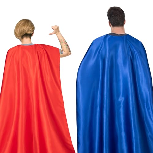 Adult Superhero Cape & Mask Set - Double-Sided Super Hero Capes and masks for Men Women Dress-Up Parties4