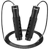 Springseil Stahlseil Tzviod Verstellbare Länge Springseil mit Kugellager Atmungsaktiv Rutschfesten ABS-Schaum Griff Geeignet für Erwachsene Studenten Boxen Springseil Fitness