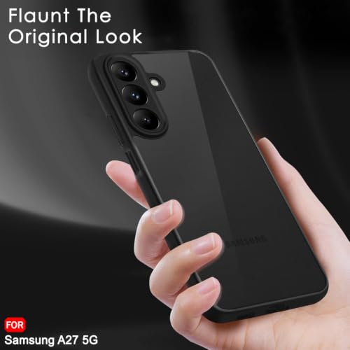 Image of TheGiftKart Hybrid Shockproof Back Cover Case for Samsung Galaxy A27 5G | Camera Protection Module | Hard Back Cover Case for Samsung A27 5G (PC & TPU, Translucent Smoke Matte Back, Black Sides)