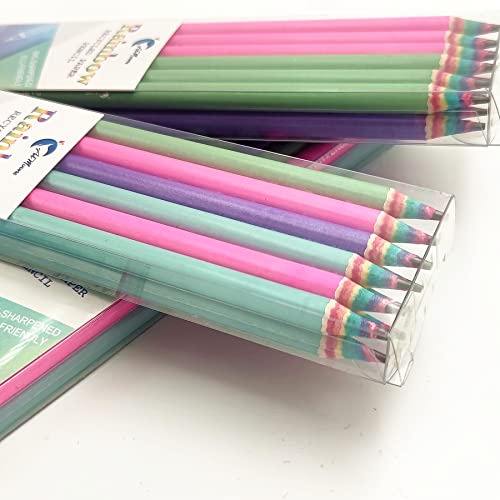 Lofir 36Pcs Cute Rainbow Paper Pencils Wood & Plastic Free Rainbow Recycled Paper #2 Hb Pencils For School And Office Supplies #TOP3