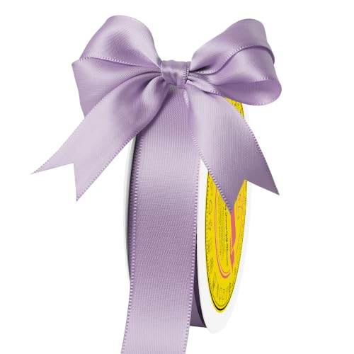 Image of Double Face Dusty Purple Satin Ribbon 7 /8 inch X 25 Yards Polyester Dusty Purple Ribbon for Gift Wrapping Very Suitable for Weddings Party Hair Bow Invitation Decorations and More