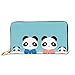 Produktbild JHGFG Mode Handtasche Reißverschluss Brieftasche Panda Familie Telefon Kupplung Geldbörse Abendkupplung Blockieren Leder Brieftasche Multi Card Organizer