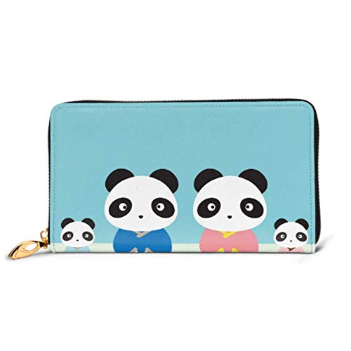 Preisvergleich Produktbild JHGFG Mode Handtasche Reißverschluss Brieftasche Panda Familie Telefon Kupplung Geldbörse Abendkupplung Blockieren Leder Brieftasche Multi Card Organizer
