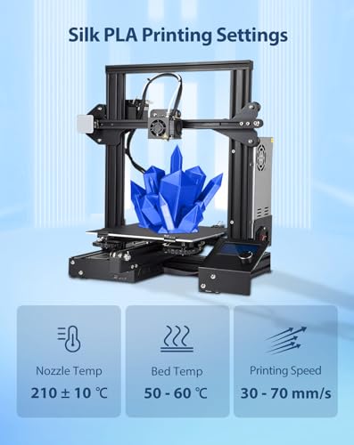 Image of DURAMIC 3D Silk PLA Filament Pure Shinny High Gloss Finish 1.75mm | 3D Printing Filament with Cardboard Spool,No-Tangling Neatly Wound Dimensional Accuracy 99% + /- 0.03mm 1KG Silk Blue