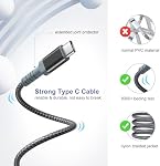 Chargeur Rapide Adaptatif et Câble USB-C 10ft(3m), Câble Type C Excgood Charge Rapide Compatible avec Galaxy A16/A15/A13/A14/A03s, S25 Ultra/S24/S23/S22/S20/S8/9+/10e, Note, Téléphone Android (2Pack Noir)