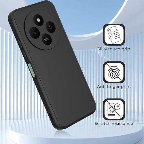 Image of A rtistque Back Cover Case for Poco C75 5G / M7 5G / Redmi A4 5G / Redmi 14c 5G with Camera Protection | Shockproof TPU|Stylish Protective Design|Slim Fit|Ultra Matte| Back Cover - Black
