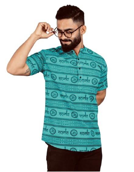 The MAKKI Trends - Kurta Om Mahakal Printed for Boys & Girls | Cotton Half Sleeve Mahadev Mahakal Kurta T-Shirt for Events, Festivals, and Religious Ceremonies-picture-49