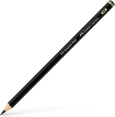Faber-Castell Pitt Matt Dereceli Kurşun Kalem, HB, Ultra Mat, Parlama Yapmaz, Siyah Beyaz Çizimler İçin, Teknik Çizim ve Eskiz İçin Dayanıklı Uç