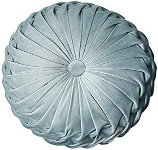 Round Filled Cushion,Velvet Cushions,Pleated Round Pillow, Scatter Cushion Home Decorative for Home Sofa Chair Bed Car Decor