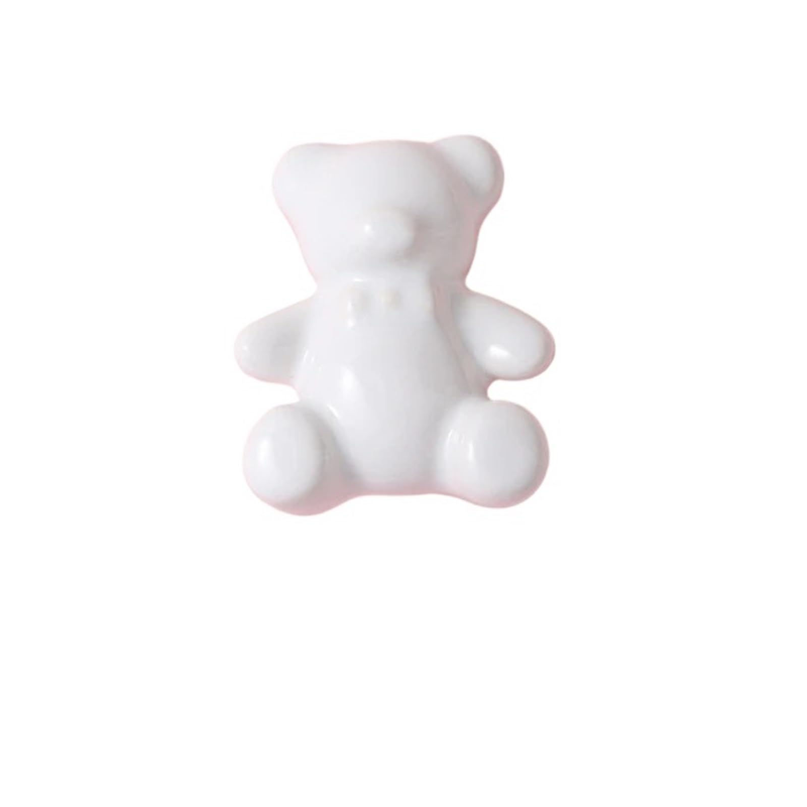 Kifsdlf White Ceramic Cartoon Knob Bear Shaped Knobs Drawer Handles Cute Cabinet Pulls For Cupboard Wardrobes Furniture(White)