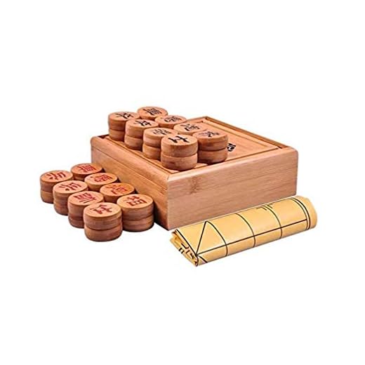 Kinesiskt schack massivt trä schackbräde massivt trä presentask schackgåva 5 CM träschack tredimensionellt schackbräde kinesiskt schackset (storlek: 5 cm/2") (6 cm/2,4")
