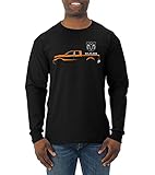 Dodge RAM Silhouette Planes/Trains/Automobiles Cars and Trucks Mens Long Sleeve Shirt, Black, Large