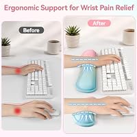 Retuhapy Handballenauflage Tastatur, Gel Memory Foam, 3er-Set, Regenbogen | Ergonomische Unterstützung am Mousepad, Handauflage Tastatur zur Schmerzlinderung beim Tippen, Komfort für Büro und Gaming – Ansicht 3