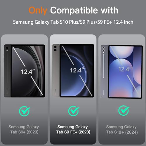Image of Galaxy Tab S9 FE+ / S9+ /S10+ 12.4 Inch Case with Keyboard, 7-Color Backlit Keyboard Black