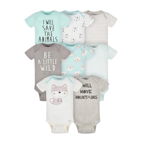 Image of Gerber unisex baby 8-pack Short Sleeve Onesies Bodysuits and Toddler T Shirt Set