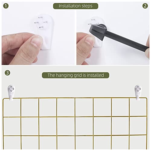 Bulyzer Grid Wire Board,For Memo Picture Panel Wall Decoration For Room Office Mat Photo Hanging Art Display Frames Desk Storage Organizer,17.3" X 11.8"(2Pack) (Gold) #TOP2