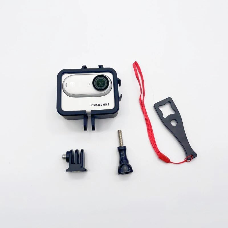 Image of BKN Camera Frame Mount Protective Housing Case with Dual Cold Shoe Mounts Compatible with Insta360 Go3 Accessories | Shock-Proof Body Housing Frame Anti-Drop Holder Mounts