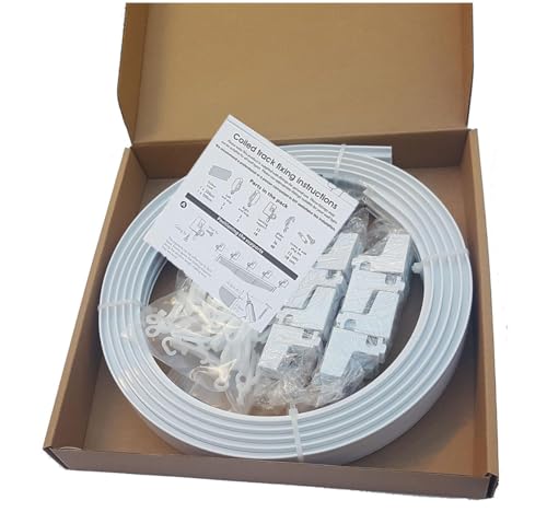 FD FAIRDEAL CASH & CARRY Flexible Curtain Track 5m Ceiling Mount Room Divider Long Curved Bay and Straight Window RV Curtain Track Easy To Install Combine or Cut Down to Match Multipurpose (5m)