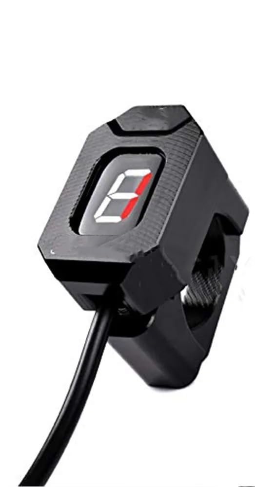 Indicatore di Cambio Marcia per Moto Zanella all con contachilometri/Trip Digitale per Tutti Gli Anni Indicatore di Marcia per Moto 1-6 Livelli Contatore di Marcia Digitale (Rosso con Staffa)
