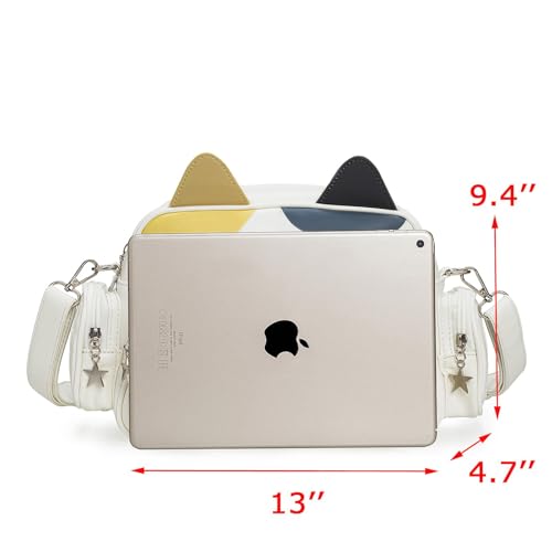 Kawaii Ita Bag Crossbody Bag Cute White Cat Backpack Girls Shoulder Bags Pin Display with Insert