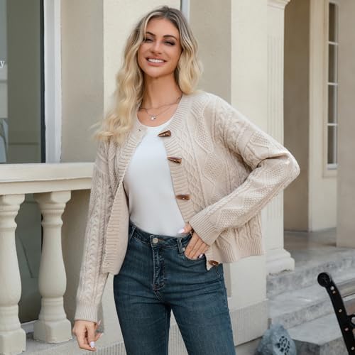 Women's Fall Fashion 2025 Cardigans for Women Long Sleeve Knit Down Drop Shoulder Casual Lightweight Open Front Sweater2