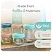 Mason Bottle 8oz Breast Milk Storage Jars (12-Pack) – Reusable Glass Baby Food Containers with Lid for Baby Formula & Breastmilk – Airtight, Stackable, Freezable (Deep Ocean)