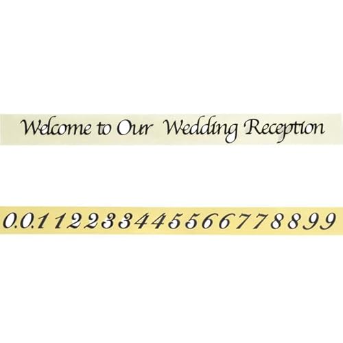 【ポスト投函】ウェルカムボード用シール 黒色の文字1シートと数字1シートのセット「Welcome to Our Wedding Reception」(筆記体)と数字0-9とドット. 結婚式 花嫁DIY ウェディング レセプション ブラック