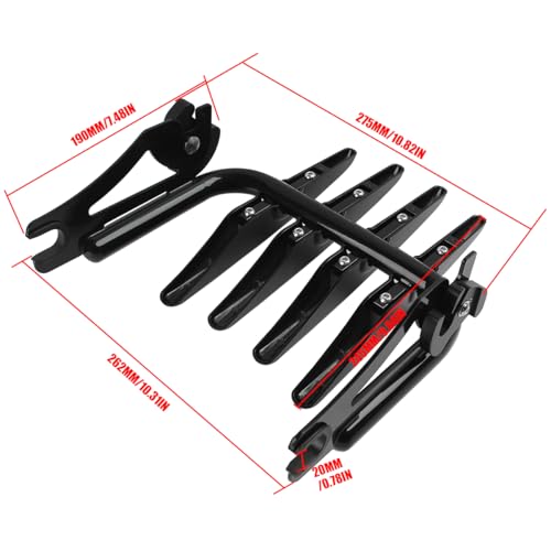 H RUO Stealth Gepäckträger, schwarz, Abnehmbarer Gepäckträger, kompatibel mit Harley Davidson Street Glide Road Glide Road King Electra Glide Ultra Limited 2009–2024