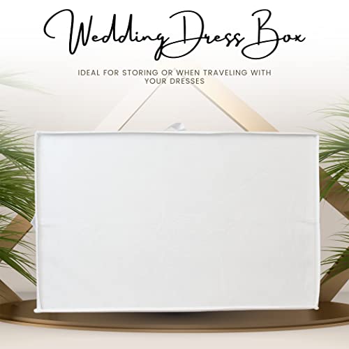Hoesh UK - White Medium Wedding Dress Box With Lid & Acid Free Tissue - Bridal Gown Storage, Under Bed Clothes Storage - Image 2