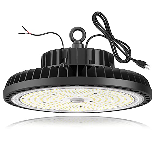 Best Review UFO LED High Bay Light, TREONYIA 200W Commercial Bay Lighting 1-10V Dimmable ETL Listed 28000LM 5000K, 5' Cable with US Plug Led Shop Lights for Warehouse Workshop Garage Factory