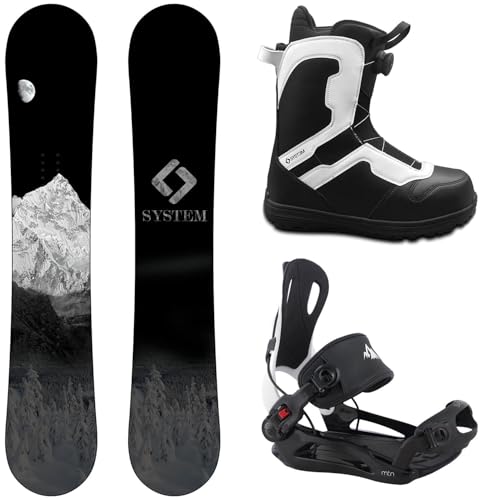 System MTN Snowboard and MTN Rear Entry Step in Bindings w/Pro Twist Boots Men's...