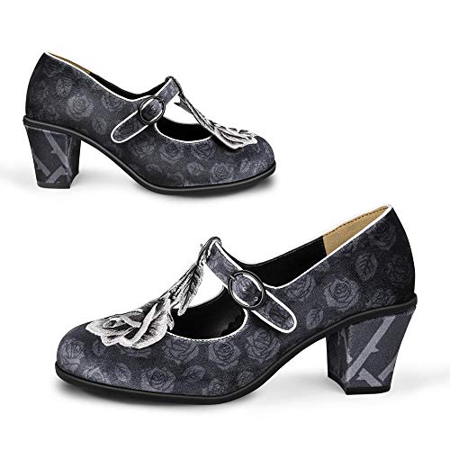 Hot Chocolate Design Chocolaticas Mid Heels Black Tudor Women's Mary Jane Pump Multicoloured HCD 352