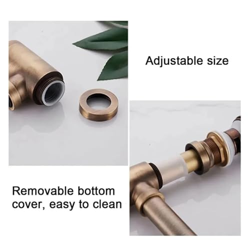 Siphon de lavabo bouteille 1 1/4 gris clair avec bonde pop-up - 5