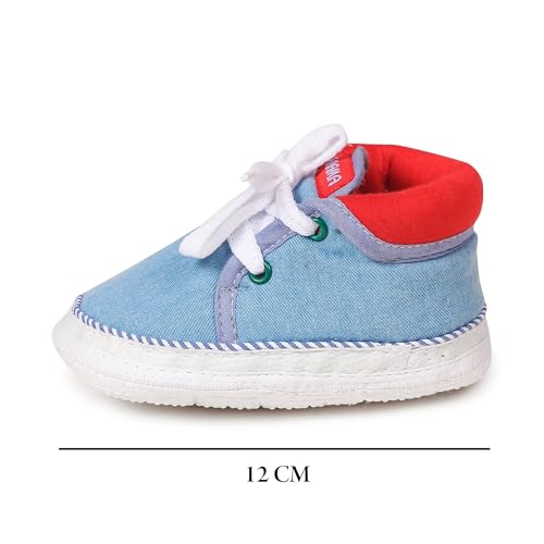 Image of Butterthief Unisex Baby Prewalking Shoes for Newborn Boys & Girls | Soft Sole Infant Bootie with Anti-Slip Bottom | Lightweight Cotton Footwear Early Walker Shoes (6-9 Months, 12 CM)