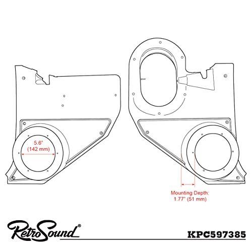 Retro Manufacturing Kick Panels with Standard Speakers and Sound Dampening KPV035670-62-KPR2-M