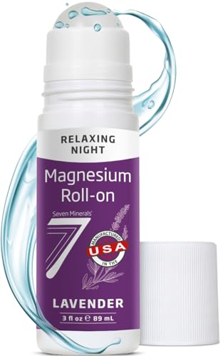 Seven Minerals Magnesium for Sleep Stick with Lavender - All Natural Sleep Blend For Deeper Sleep & Relaxation Non Habit Forming - Mess-Free Topical Magnesium Roll On USA Made 3 Fl Oz