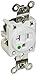 Hubbell HBL8310W Single Receptacle, Hospital Grade, 20 amp, 125V, 5-20R, White