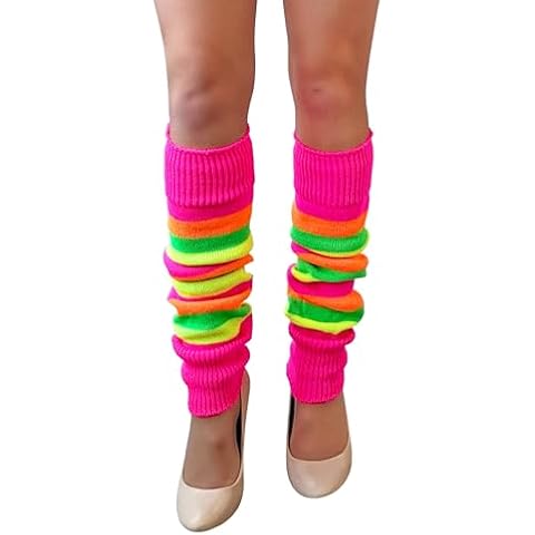 NuJake Multi-Coloured Girls' Flourescent Leg Warmers Cover