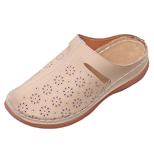 Sandales femme été confortables mules à talon rose pour pieds larges taille 36-41
