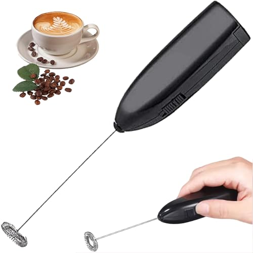 جودتول ماكينة صنع رغوة الحليب الكهربائية المحمولة باليد 2 في 1، ماكينة صنع رغوة الحليب الاوتوماتيكية وخلاطها، لكابتشينو اللاتيه الساخن والبارد، وخفق البيض، ومخفوق البروتين، وخليط البان كيك