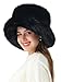 LA CARRIE Women's Fuzzy Wide Brim Faux Fur Bucket Hat Winter Warmer Fisherman Cap(Black)