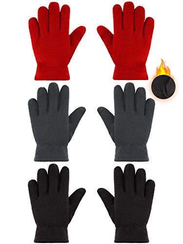 Gloves gants garçon SATINIOR lot de 3 paires en maille extensible pour enfant