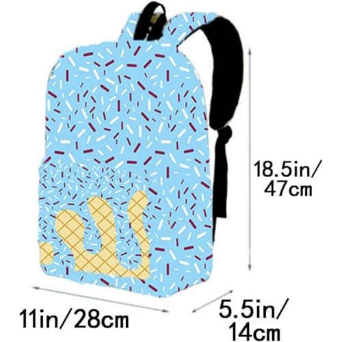 Ice cream drip backpack, cute one shoulder, large capacity, suitable for men's and women's travel, hiking, and camping (Rose Red)3