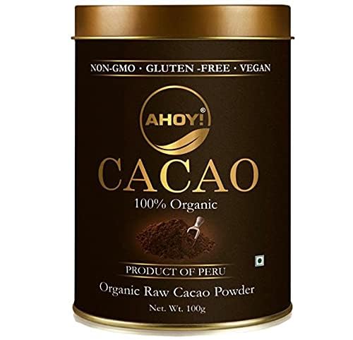 Ahoy! Organic Peruvian Cacao Powder | No Preservatives | Unsweetened & Non Alkalized Superfood | Certified Organic 100gm