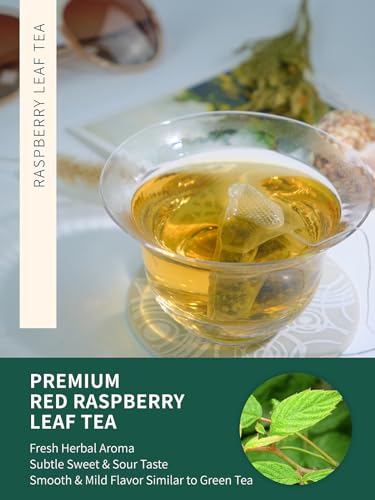 TeeLux Raspberry Leaf Tea Bags, 2g/bag, Natural Red Raspberry Leaf Herbal Tea, Mild & Smooth Taste, Caffeine Free, 60 Count