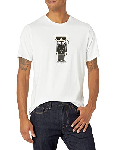 Karl Lagerfeld Paris mens Kocktail Karl T-shirt T Shirt, White, Medium US