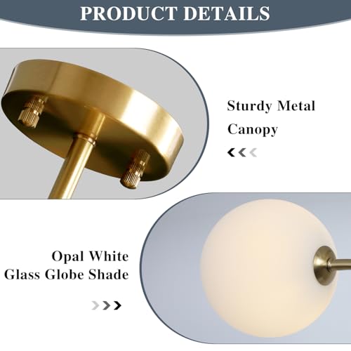 Image of KCO 6-Light Frosted White Milk Glass Globe Sputnik Ceiling Light Fixture